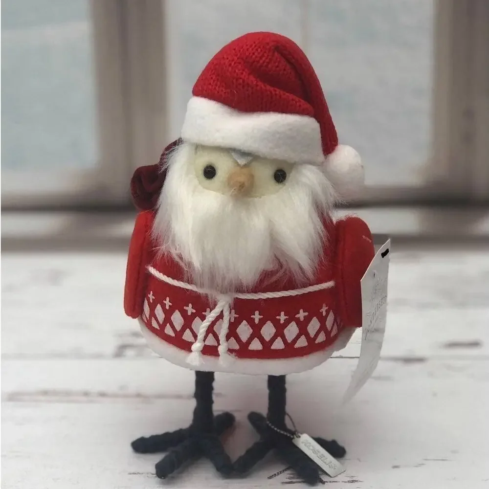 New Target Wondershop Christmas Felt Fabric Santa Claus Bird Koselig 2022